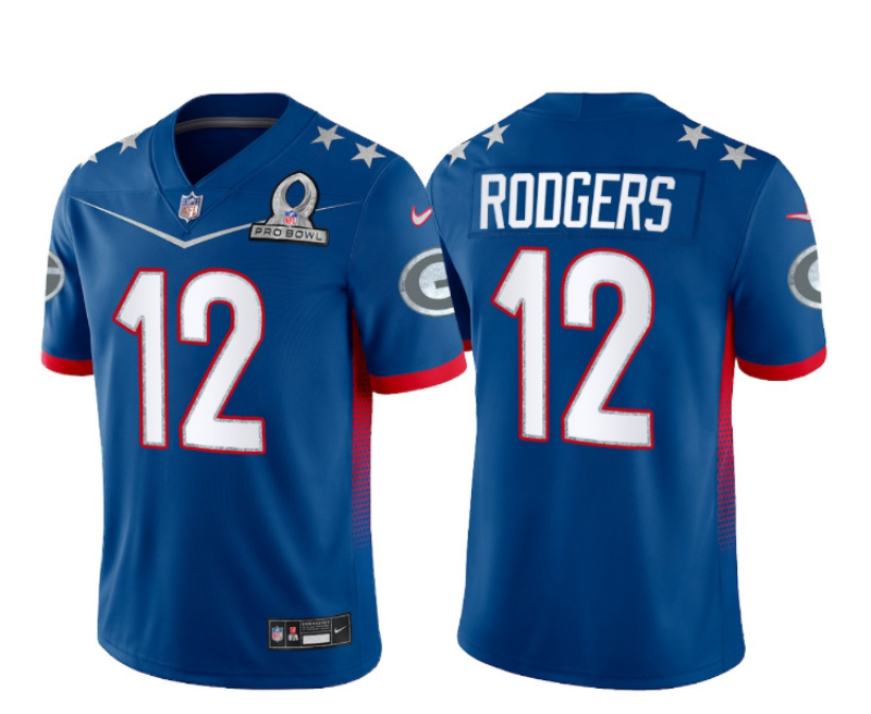 2022 Men Green Bay Packers #12 Rodgers Nike blue Pro bowl Limited NFL Jersey  ->green bay packers->NFL Jersey
